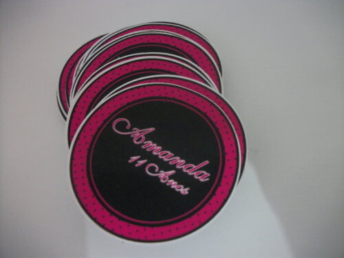 Adesivos Para Latinhas pink e preto
