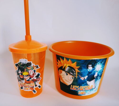 Balde de Pipoca e Copo Personalizados
