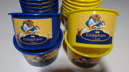 Balde de Pipoca Personalizado a Bela e a Fera