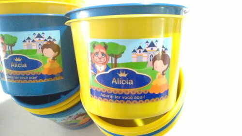 Balde de Pipoca Personalizado a Bela e a Fera Baby