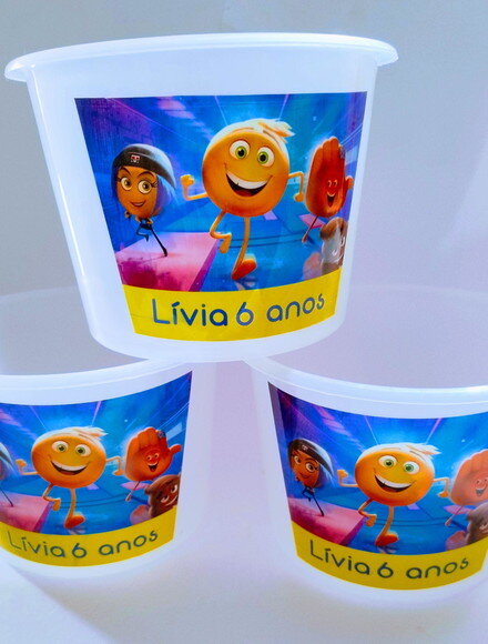 Balde de Pipoca Personalizado Emoji