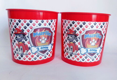 Balde de Pipoca Personalizado Patrulha Canina