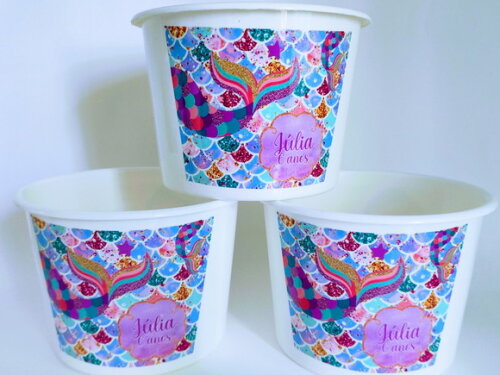 Balde de Pipoca Personalizado Sereia