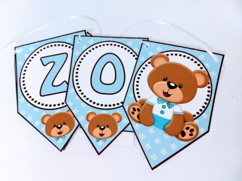 Bandeirolas Personalizadas Chá de Bebê
