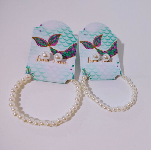 Brinco com Pulseira Pérola Personalizado