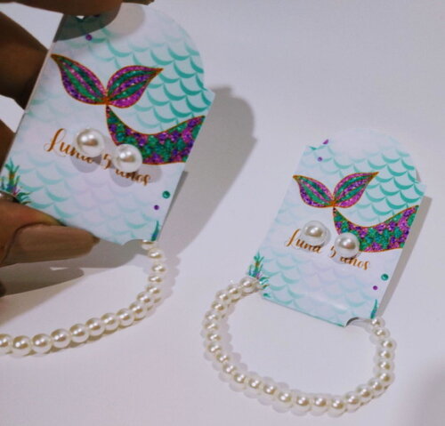 Brinco com Pulseira Pérola Personalizado