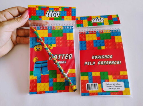 Caderno de Desenho sem Pauta Lego