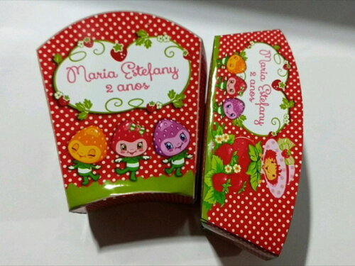 Caixa Batata e Mini Dog Personalizada Moranguinho
