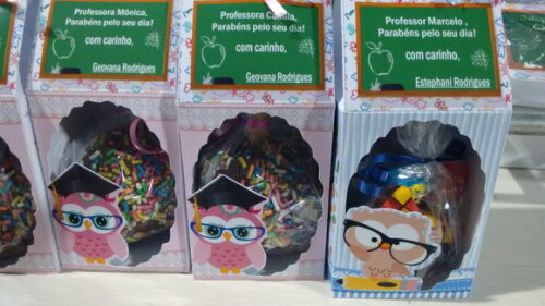 Caixa coruja dia dos professores