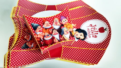 Caixa de Batata Frita Personalizada Branca de Neve