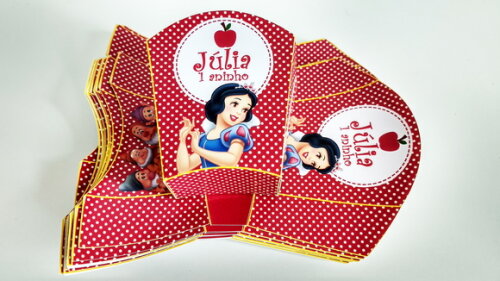 Caixa de Batata Frita Personalizada Branca de Neve