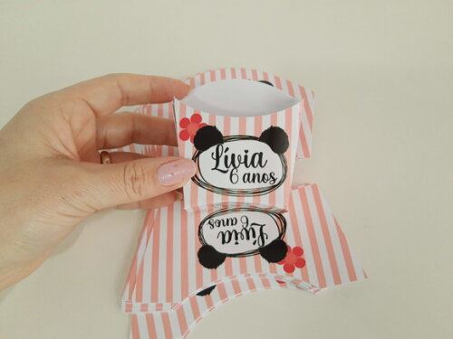 Caixa de Batata Frita Personalizada Panda