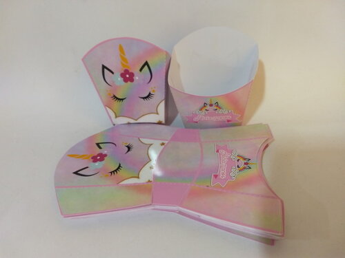 Caixa de Batata Personalizada Unicornio