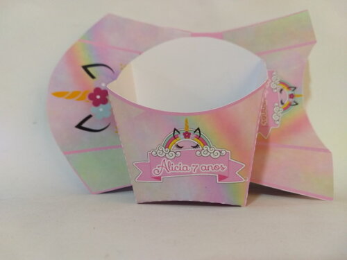 Caixa de Batata Personalizada Unicornio