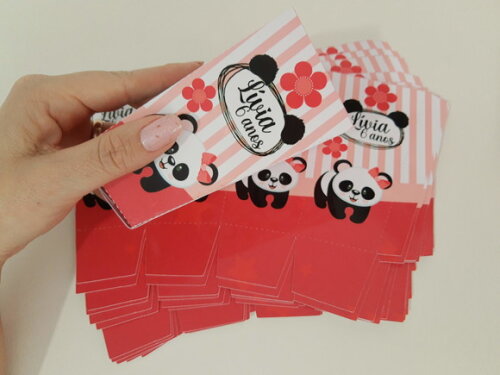 Caixa de Pipoca Personalizada Urso Panda
