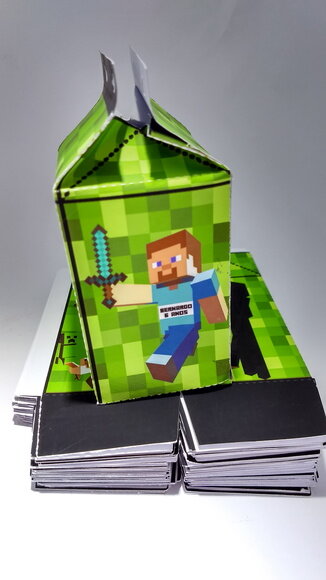 Caixa Milk Personalizada Minecraft
