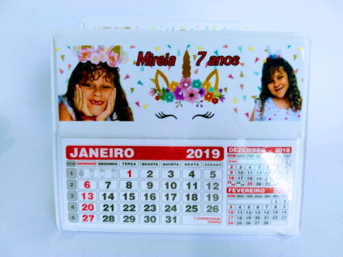 Calendario de mesa personalizado unicórnio