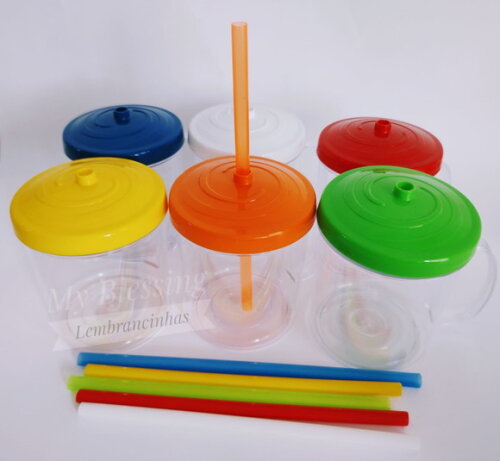 Caneca Acrilica com Canudo