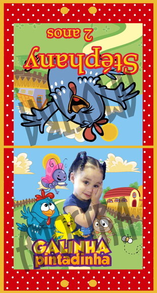 Capa para Pirulito Personalizada Galinha Pintadinha