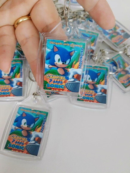 Chaveiro Acrílico Personalizado Sonic