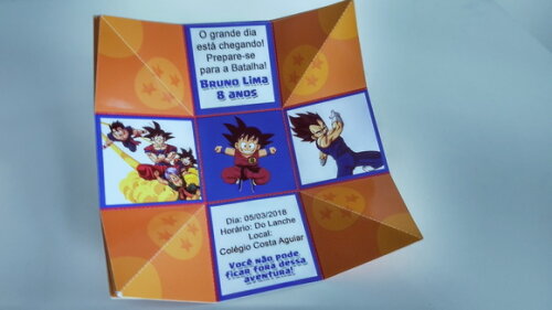 Convite caixinha dragon ball
