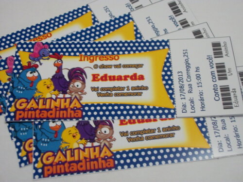 Convite  Ingresso Galinha Pintadinha