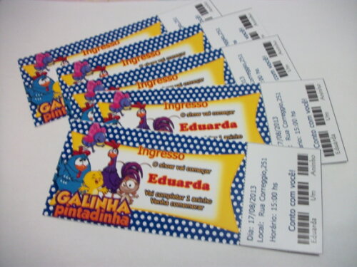 Convite  Ingresso Galinha Pintadinha
