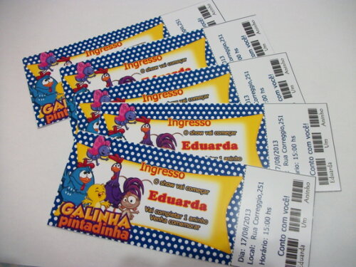 Convite  Ingresso Galinha Pintadinha