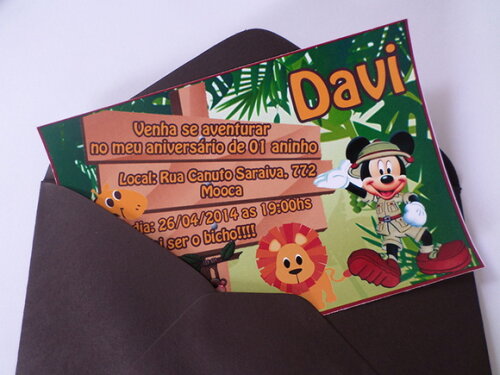 Convite mickey safari