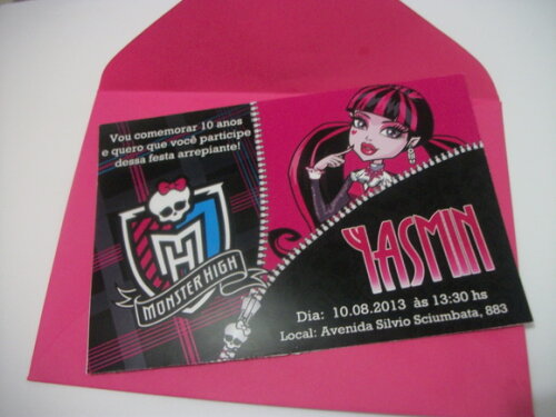 Convite Monster High tradicional