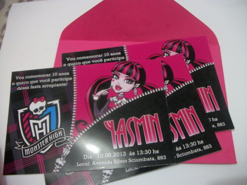 Convite Monster High tradicional