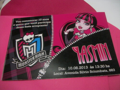 Convite Monster High tradicional