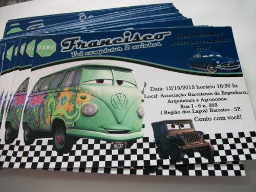 Convites Personalizados Carros