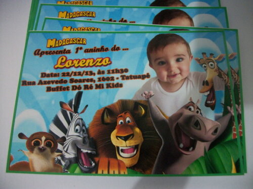 Convites Personalizados madagascar