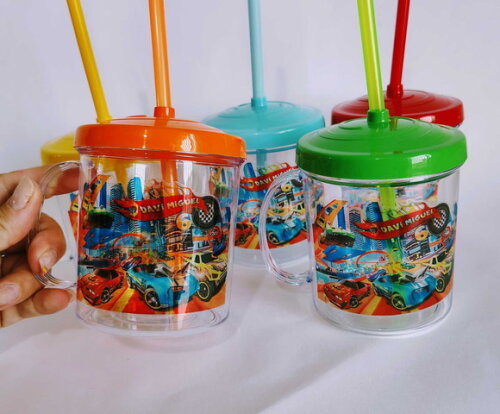 Copo Canudo Personalizado Hotwheels