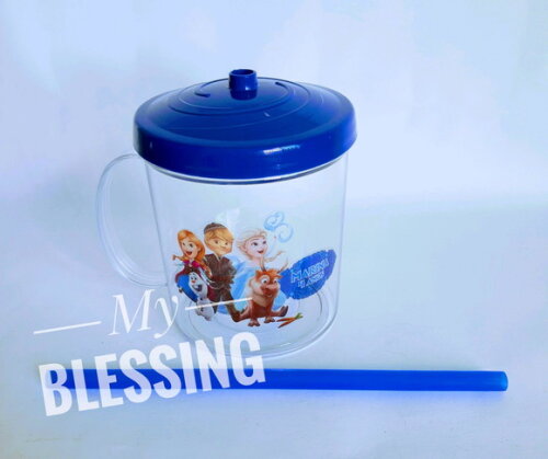 Copo com Canudo Frozen