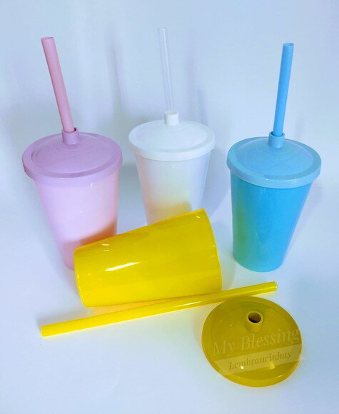 Copos Twister 400ml com Tampa e Canudo