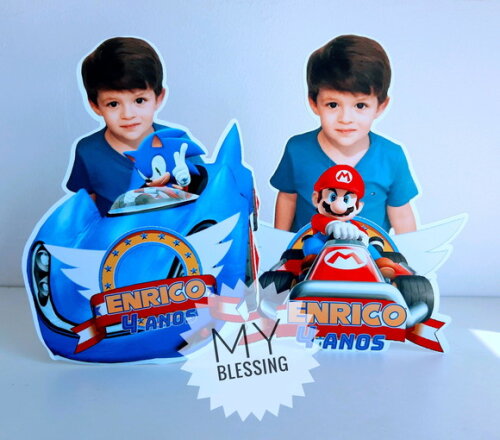 Display de Mesa Personalizado Mario carros