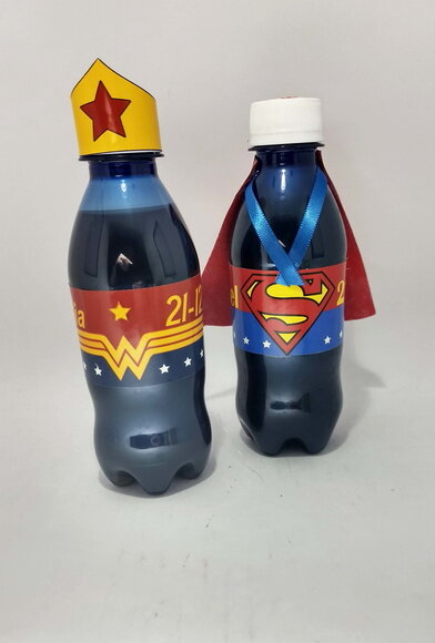 Guaranas Personalizados superman mulher maravilha
