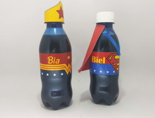 Guaranas Personalizados superman mulher maravilha