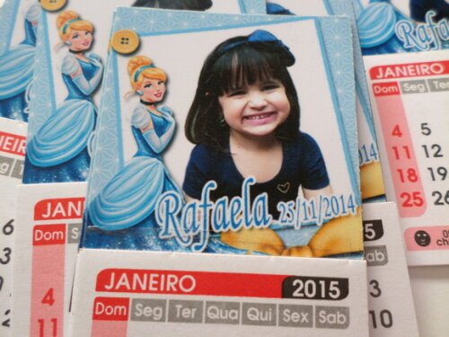 Ímã de geladeira c/ calendário cinderela