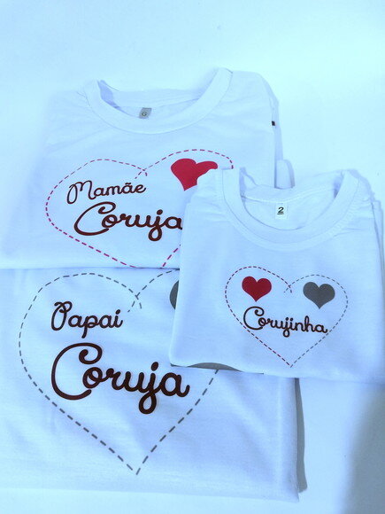 kit 3 Camiseta personalizada coruja