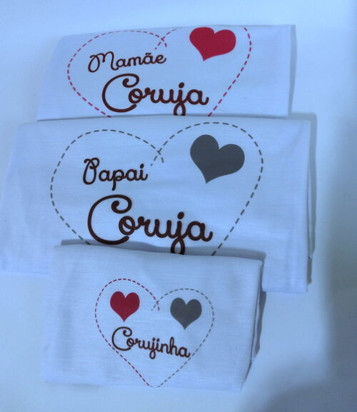 kit 3 Camiseta personalizada coruja