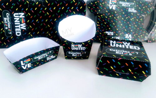Kit Caixas Hambúrguer, Batata e Mini Dog Personalizadas