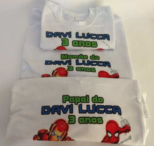 kit Camiseta personalizada os vingadores