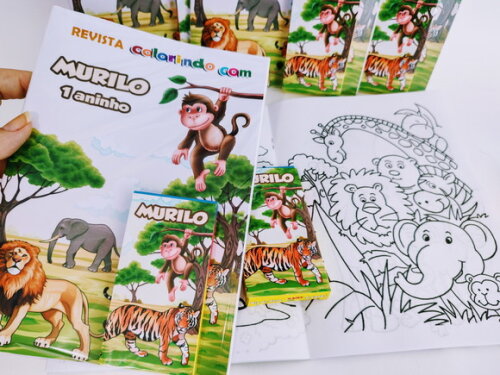 Kit Colorir Personalizado Safari