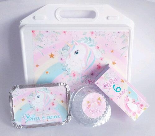 Kit Festa na Escola Personalizado Unicórnio