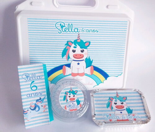 Kit Festa na Escola Personalizado Unicórnio