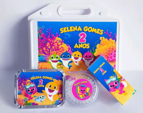 Kit Maleta Festa na Escola Baby Shark