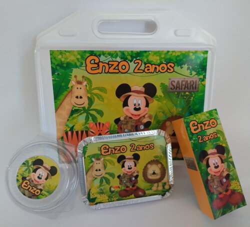 Kit Maleta Festa na Escola Mickey Safari